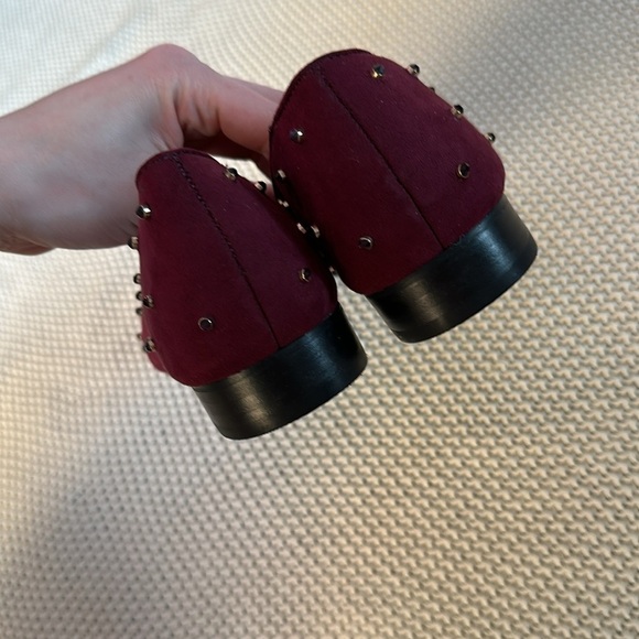 New Bettye Maroon suede loafers with stud detail - Picture 4 of 5